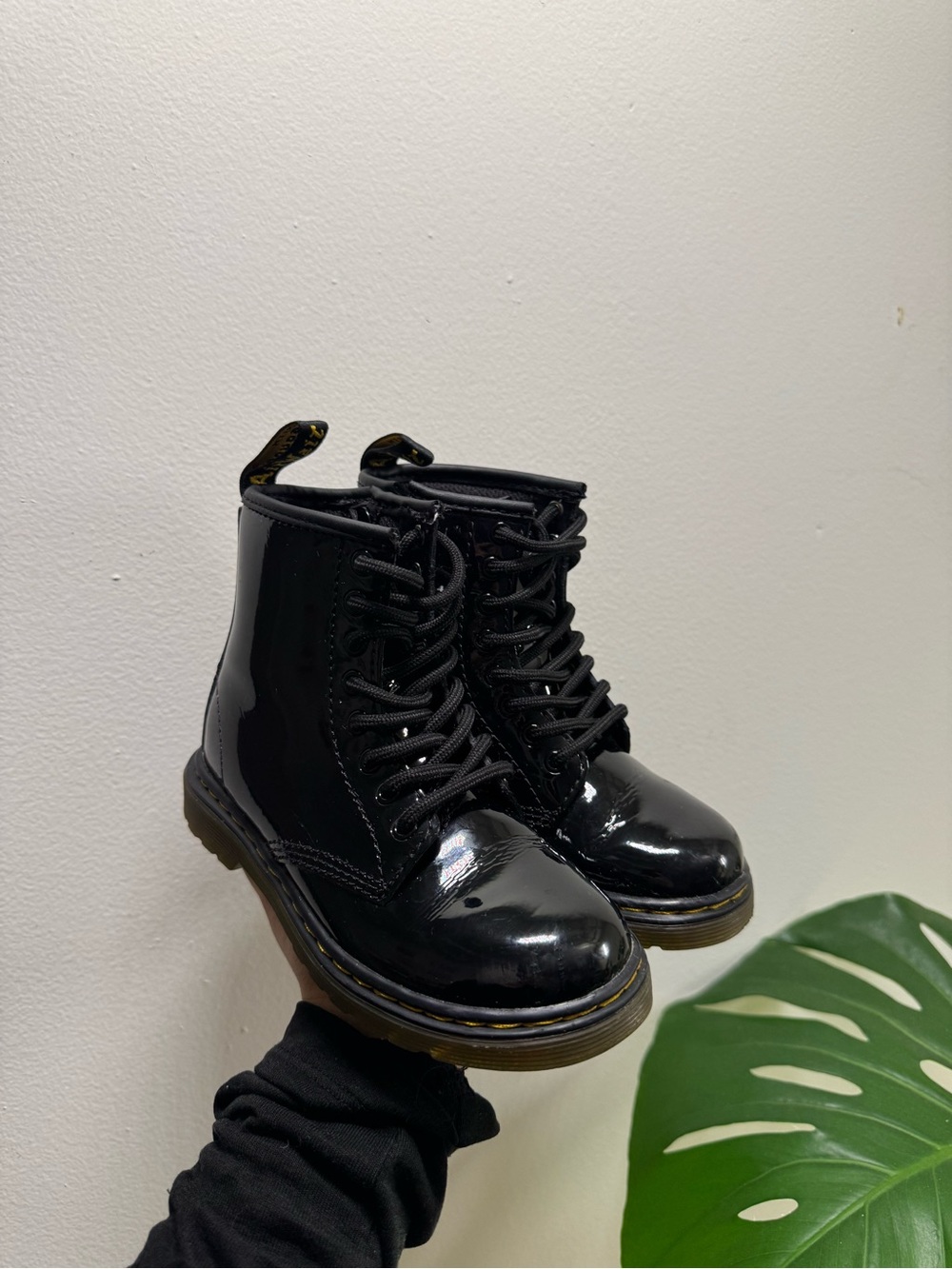Dr. Martens 1460 Black Patent Lace-Up Kids Boots